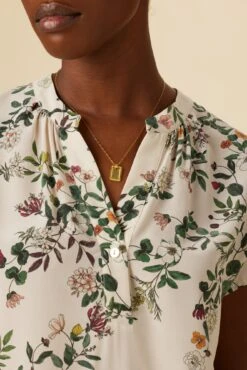 Renata Washable Silk Blouse - Silverwood Floral -Deals Zesty Vex Store 1068 Renata Silverwood Floral 4