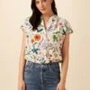 Renata Washable Silk Blouse - Stella Floral White
