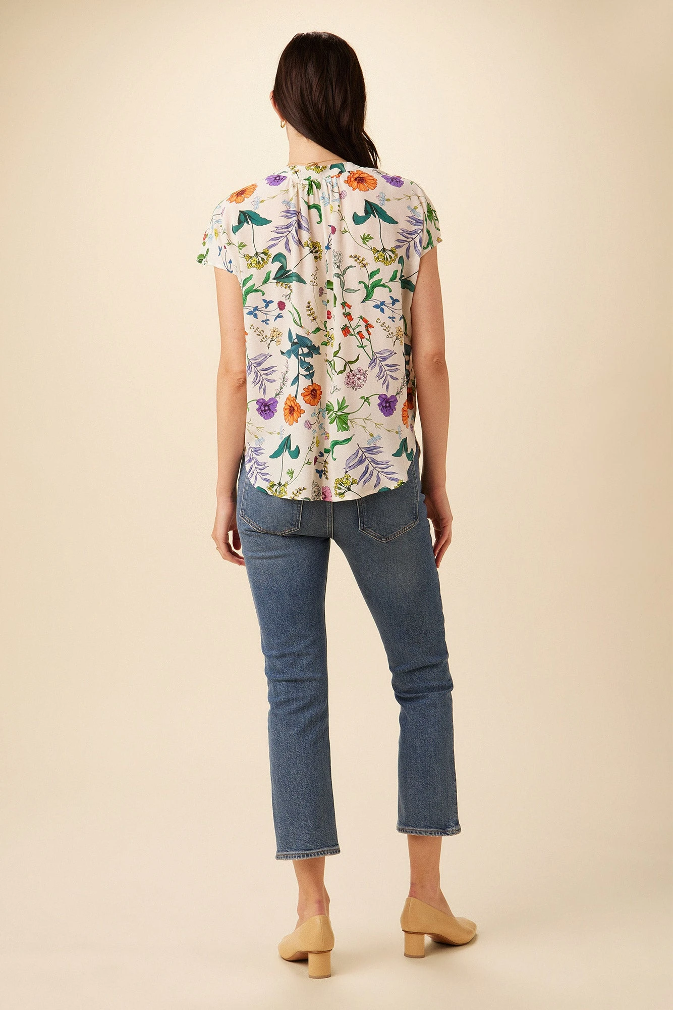 Renata Washable Silk Blouse - Stella Floral White 6 Renata Washable Silk Blouse - Stella Floral White - Image 4