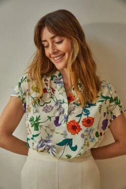 Renata Washable Silk Blouse - Stella Floral White 9 Renata Washable Silk Blouse - Stella Floral White -Deals Zesty Vex Store 1068 Renata Stella White 5541