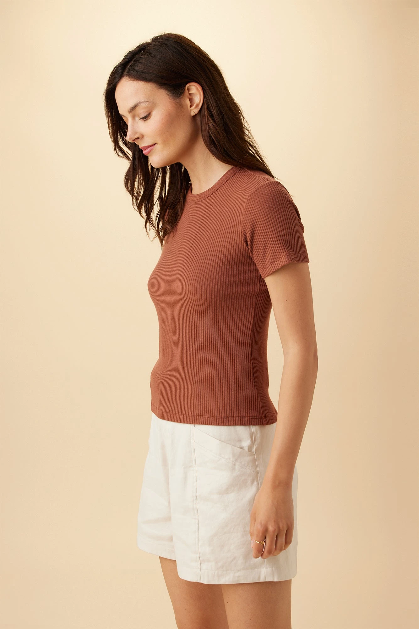 Eleanor Paris Rib Tee - Earth 4 Eleanor Paris Rib Tee - Earth - Image 2