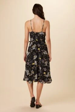 Varden Washable Silk Dress - French Jardin Black -Deals Zesty Vex Store 1593 Varden French Jardin Black 3