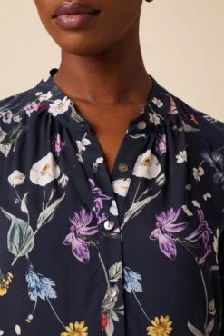 Charlotte 3/4 Sleeve Ecovero Blouse - Gemini Navy -Deals Zesty Vex Store 16 10143 Charlotte Viscose Gemini Navy 4