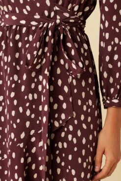 Elma Washable Silk Dress - Pebble Dot Plum -Deals Zesty Vex Store 19 9555 Elma Plum Ivory 5