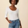 Itana Long Sleeve Dream Rib Tee - White -Deals Zesty Vex Store 20 9456 Itana White 1
