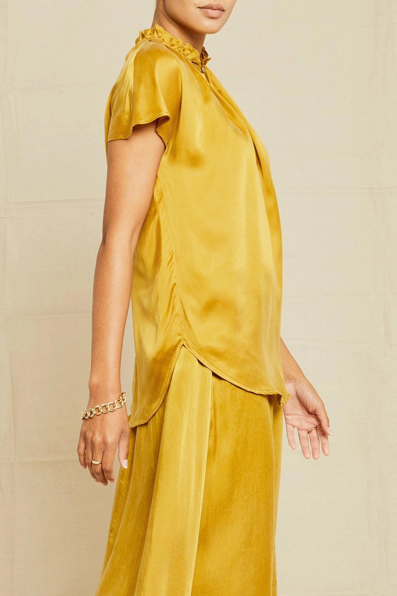 Ruby Cottonseed Cupro Blouse - Gold 4 Ruby Cottonseed Cupro Blouse - Gold - Image 2