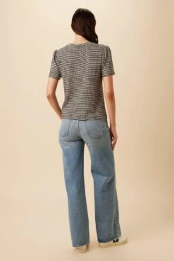 Odilia Scallop Knit Tee - Natural Black -Deals Zesty Vex Store 2304 SS Scalloped Odilia Natural Black 3