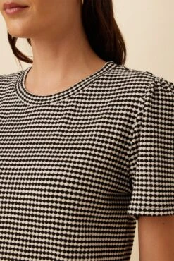 Odilia Scallop Knit Tee - Natural Black -Deals Zesty Vex Store 2304 SS Scalloped Odilia Natural Black 4