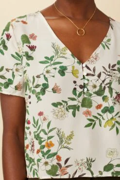 Willa Washable Silk Blouse - Silverwood Floral -Deals Zesty Vex Store 2464 Willa Silverwood Floral 4
