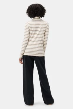 Flannery Dream Knit Turtle Neck - Ivory Camel Stripe -Deals Zesty Vex Store 2518 Flannery Harbor Stripe Ivory Camel 3