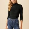 Flannery Dream Knit Turtleneck - Black Spruce Stripe 2 Flannery Dream Knit Turtleneck - Black Spruce Stripe -Deals Zesty Vex Store 2518 Flannery Stripe Harbor Stripe Black Spruce 1
