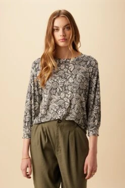 Issa Viscose Knit Tee - Nina Black