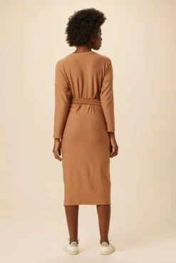 Russo Luxe Fleece Dress - Camel -Deals Zesty Vex Store 28 0050R1 Russo Camel 3