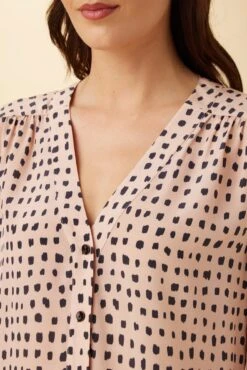 Kaya Washable Silk Blouse - Valencia Dot Pink -Deals Zesty Vex Store 28 8509R1 Kaya Silk Valencia Dot 4