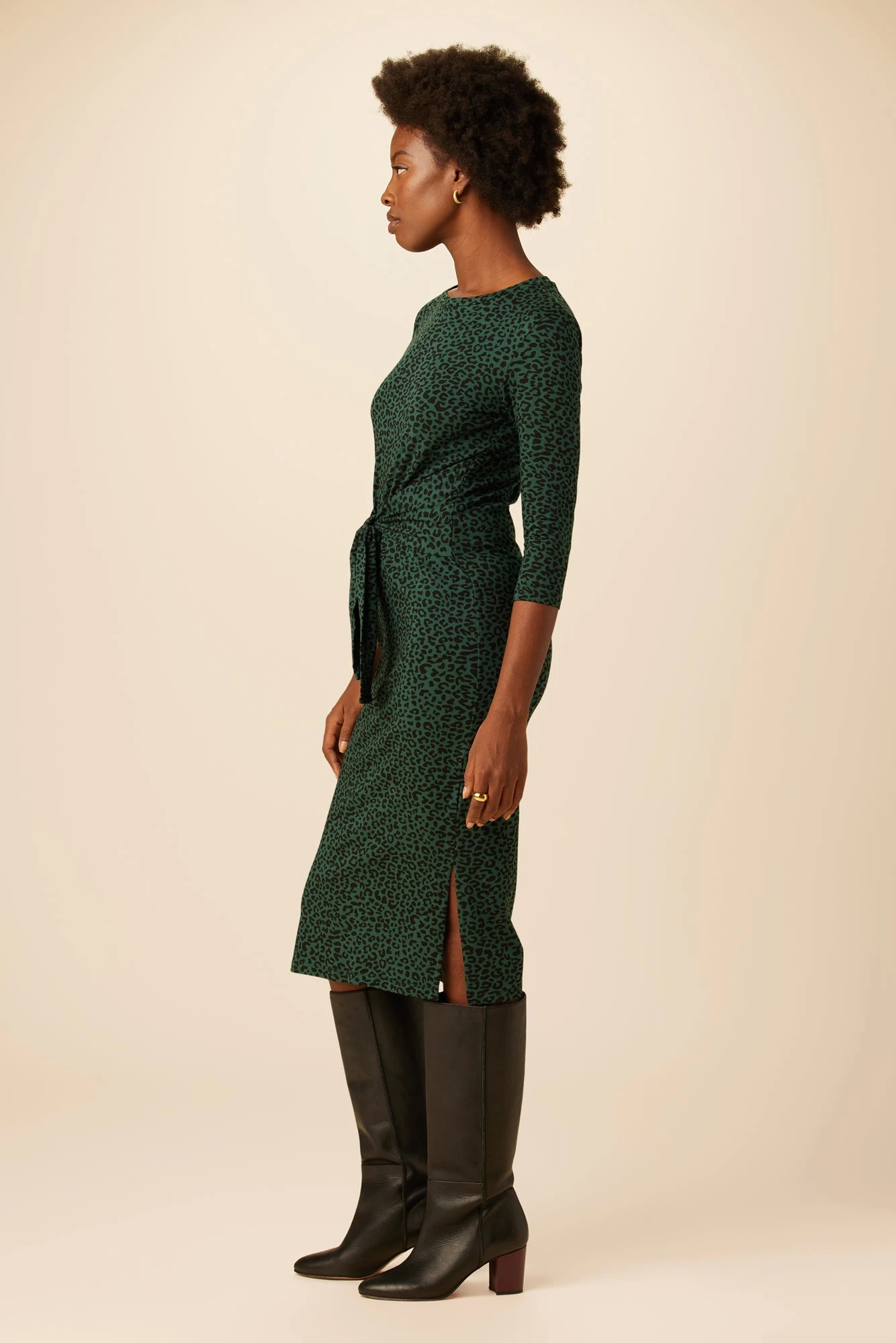 Colombe 3/4 Sleeve Reverie Knit Dress - Forest Leopard 4 Colombe 3/4 Sleeve Reverie Knit Dress - Forest Leopard - Image 2