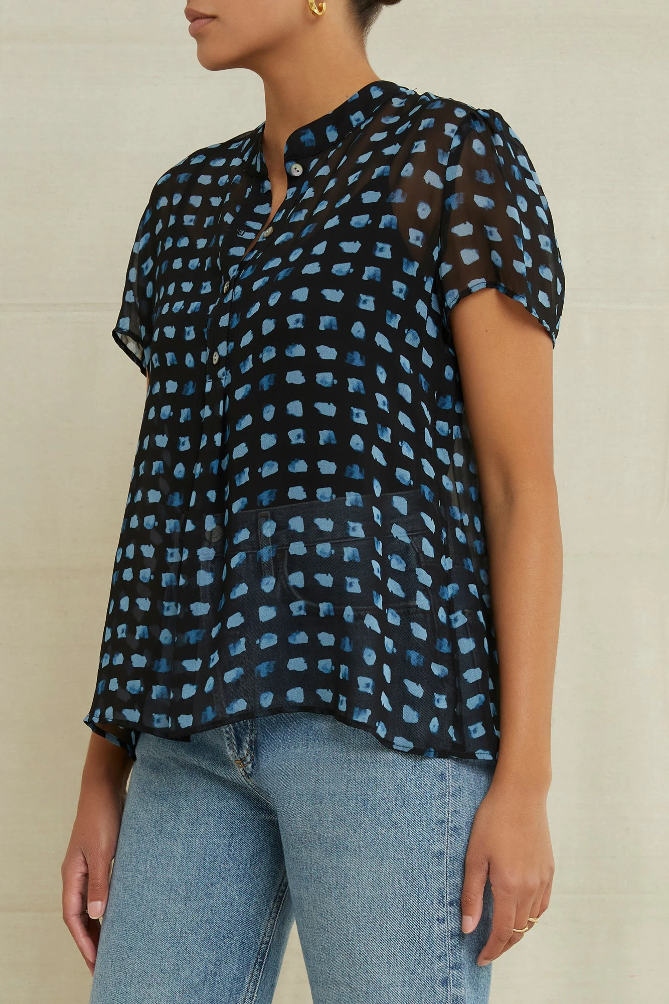 Elodie Nouveau Silk Blouse - Squared Up Black 4 Elodie Nouveau Silk Blouse - Squared Up Black - Image 2