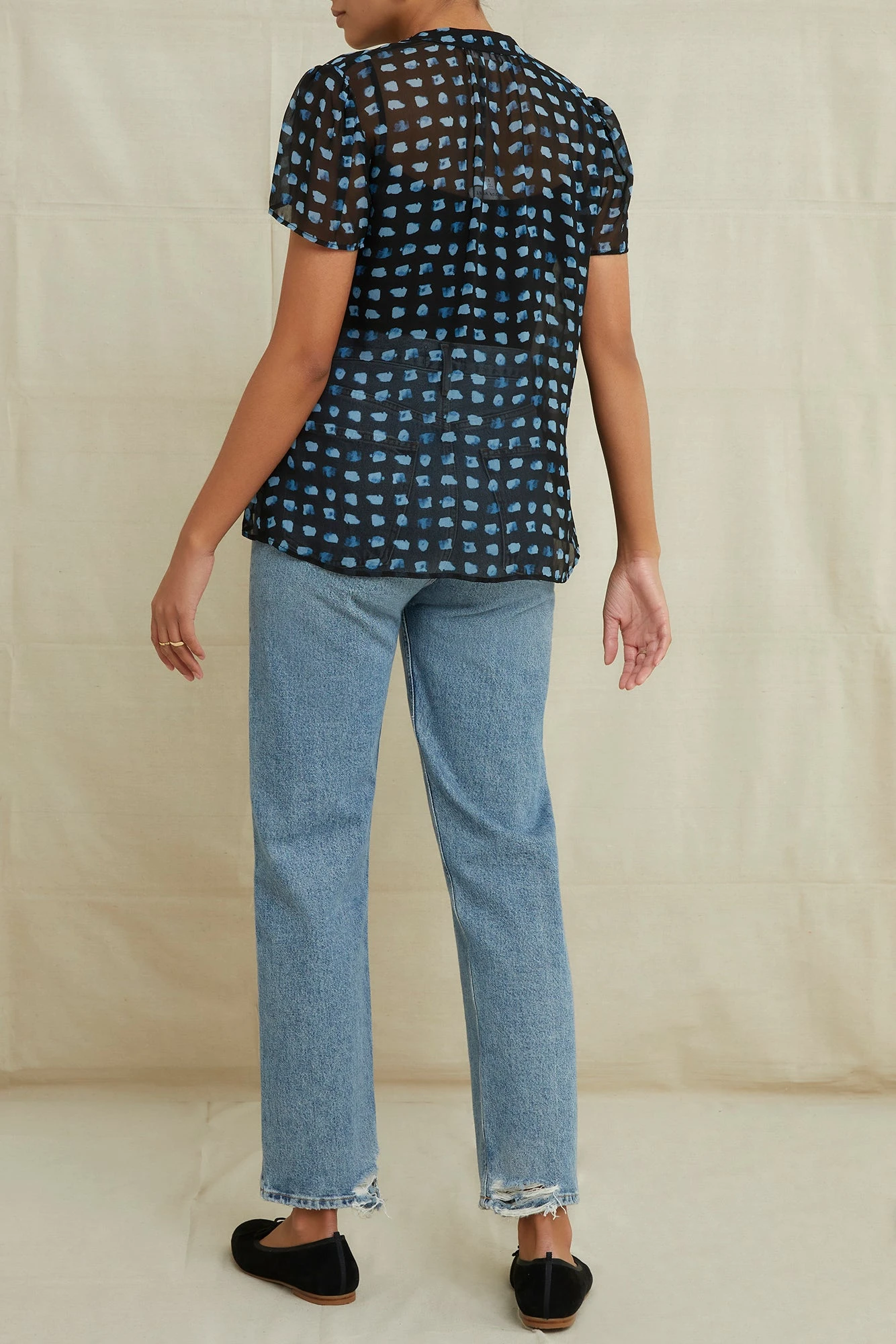 Elodie Nouveau Silk Blouse - Squared Up Black 5 Elodie Nouveau Silk Blouse - Squared Up Black - Image 3