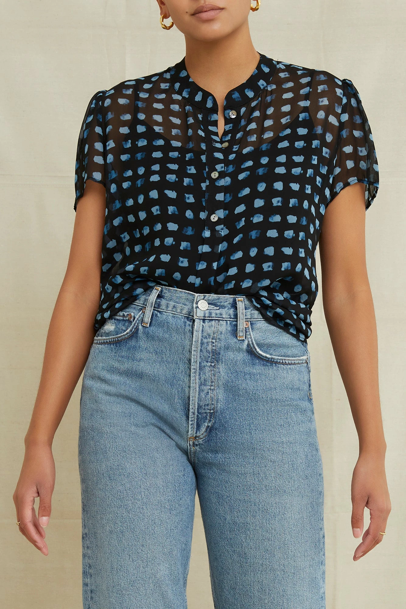 Elodie Nouveau Silk Blouse - Squared Up Black 3 Elodie Nouveau Silk Blouse - Squared Up Black