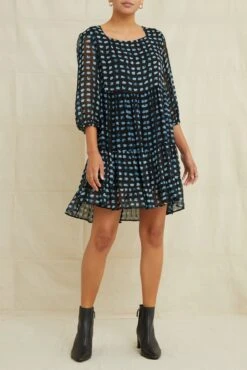 Anouk Nouveau Silk Dress - Squared Up Black