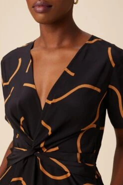 Fantasia Washable Silk Jumpsuit - Waves Caramel -Deals Zesty Vex Store 7551 Fantasia Silk Waves Caramel 4