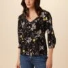 Heidi Washable Silk Blouse - French Jardin Black -Deals Zesty Vex Store 7904 Heidi French Jardin Black 1