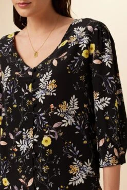 Heidi Washable Silk Blouse - French Jardin Black -Deals Zesty Vex Store 7904 Heidi French Jardin Black 4