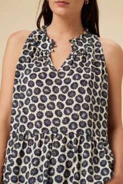 Dahlia Ecovero Blouse - Calico Navy -Deals Zesty Vex Store 7905 Dahlia Calico Navy 4