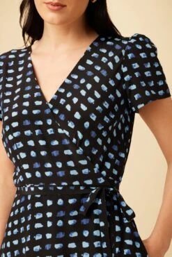 Ellie Washable Silk Dress - Squared Up Black -Deals Zesty Vex Store 7912 Ellie Squared Up Black 4