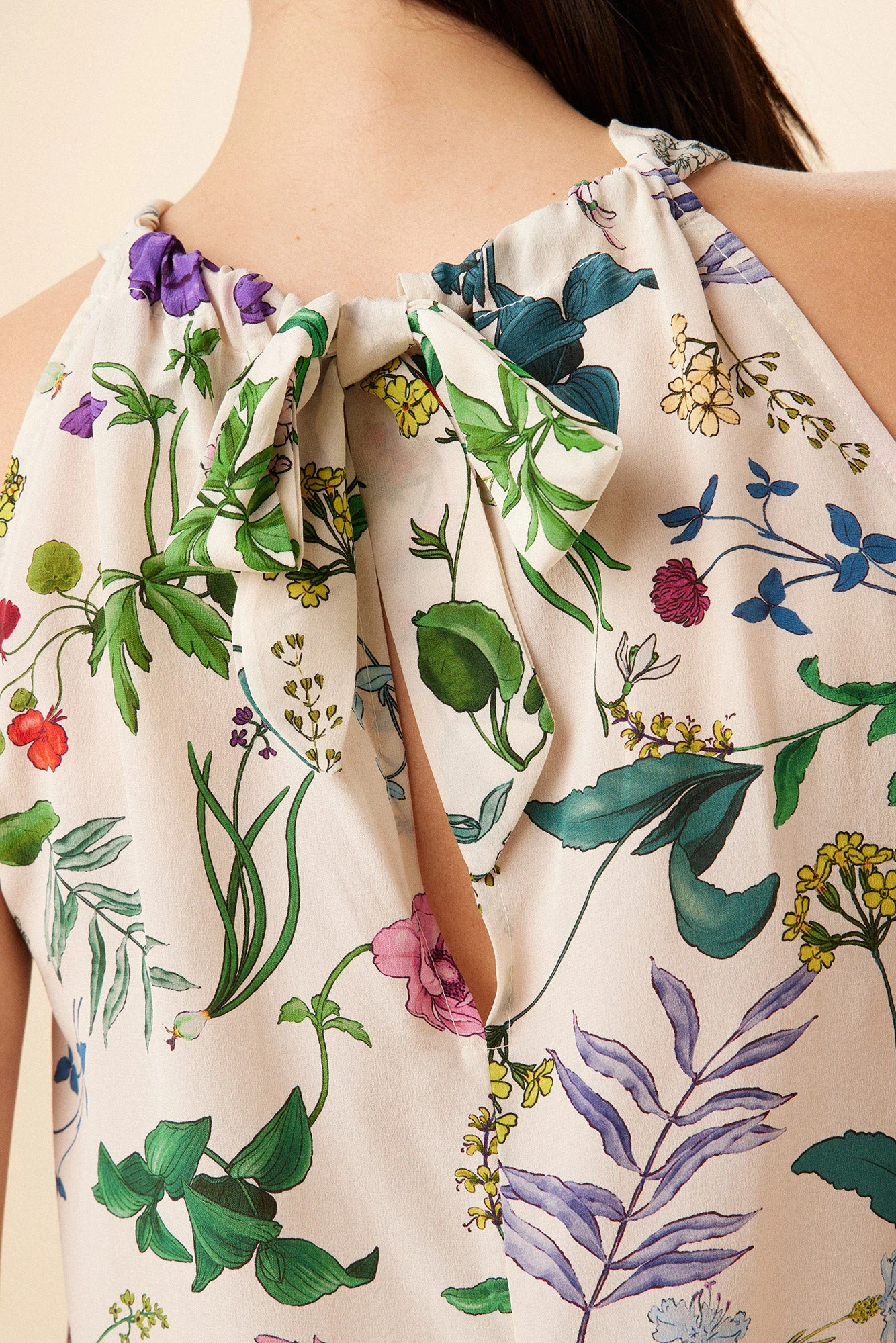 Hayden Washable Silk Blouse - Stella Floral White 7 Hayden Washable Silk Blouse - Stella Floral White - Image 5