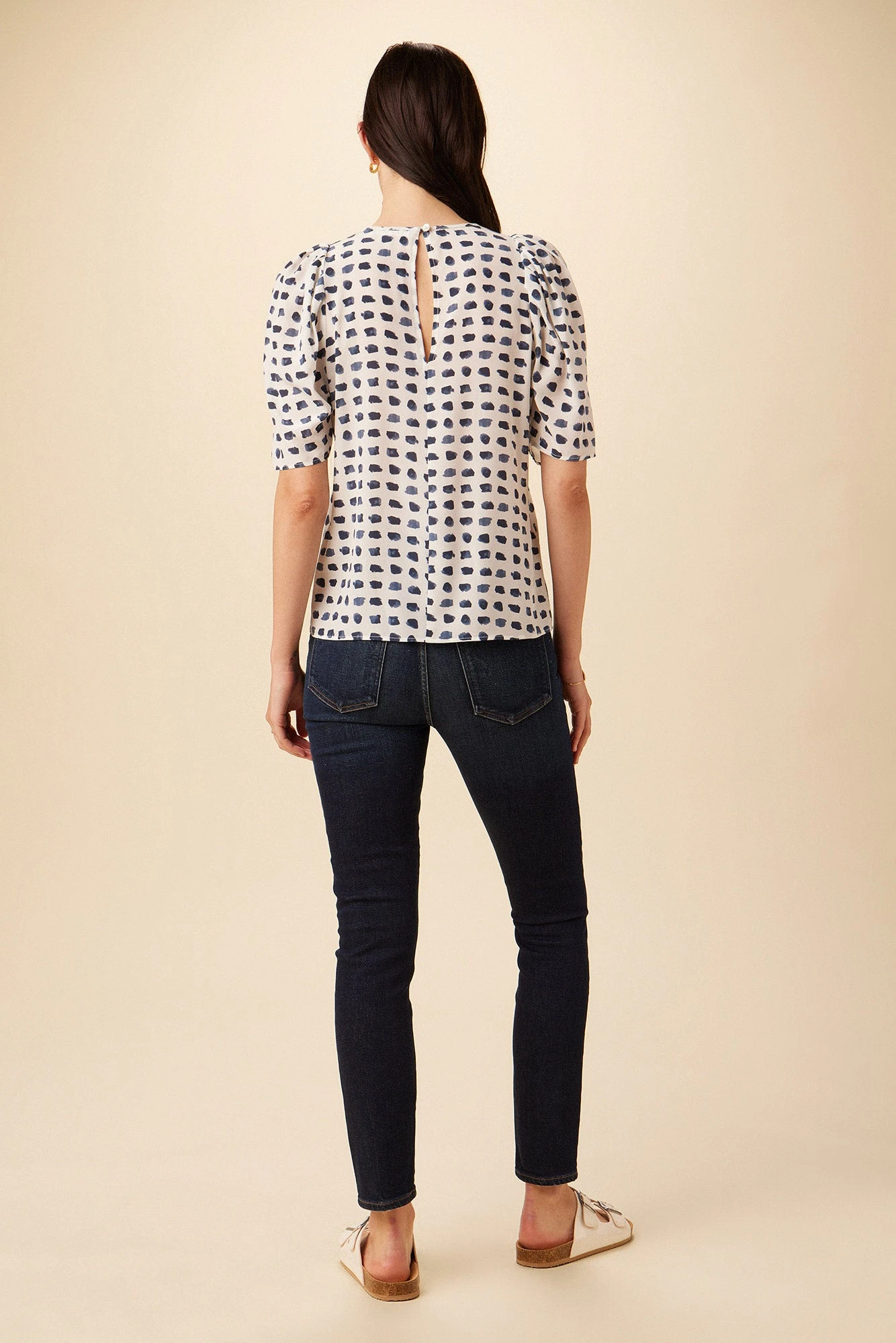 Sylvia Washable Silk Blouse - Squared Up White 5 Sylvia Washable Silk Blouse - Squared Up White - Image 3