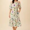 Misha Washable Silk Dress - Stella Floral White -Deals Zesty Vex Store 7947 Misha Stella White 1