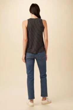 Sadie Tencel Slub Tank - Gigi Black Stripe -Deals Zesty Vex Store 7951 Sadie Gigi Stripe Black 3