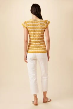 Kelso Organic Cotton Blouse - Ivory And Sunflower -Deals Zesty Vex Store 7954 Kelso Ivory Sunflower 3