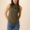 Leyna Washable Silk Blouse - Olive -Deals Zesty Vex Store 7983 Leyna Olive 1