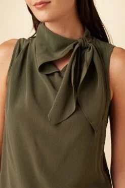 Leyna Washable Silk Blouse - Olive -Deals Zesty Vex Store 7983 Leyna Olive 4