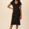 Miley Dream Knit Dress - Havana Stripe Black -Deals Zesty Vex Store 8322 Miley Black Havana Stripe 1