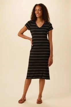 Miley Dream Knit Dress - Havana Stripe Black