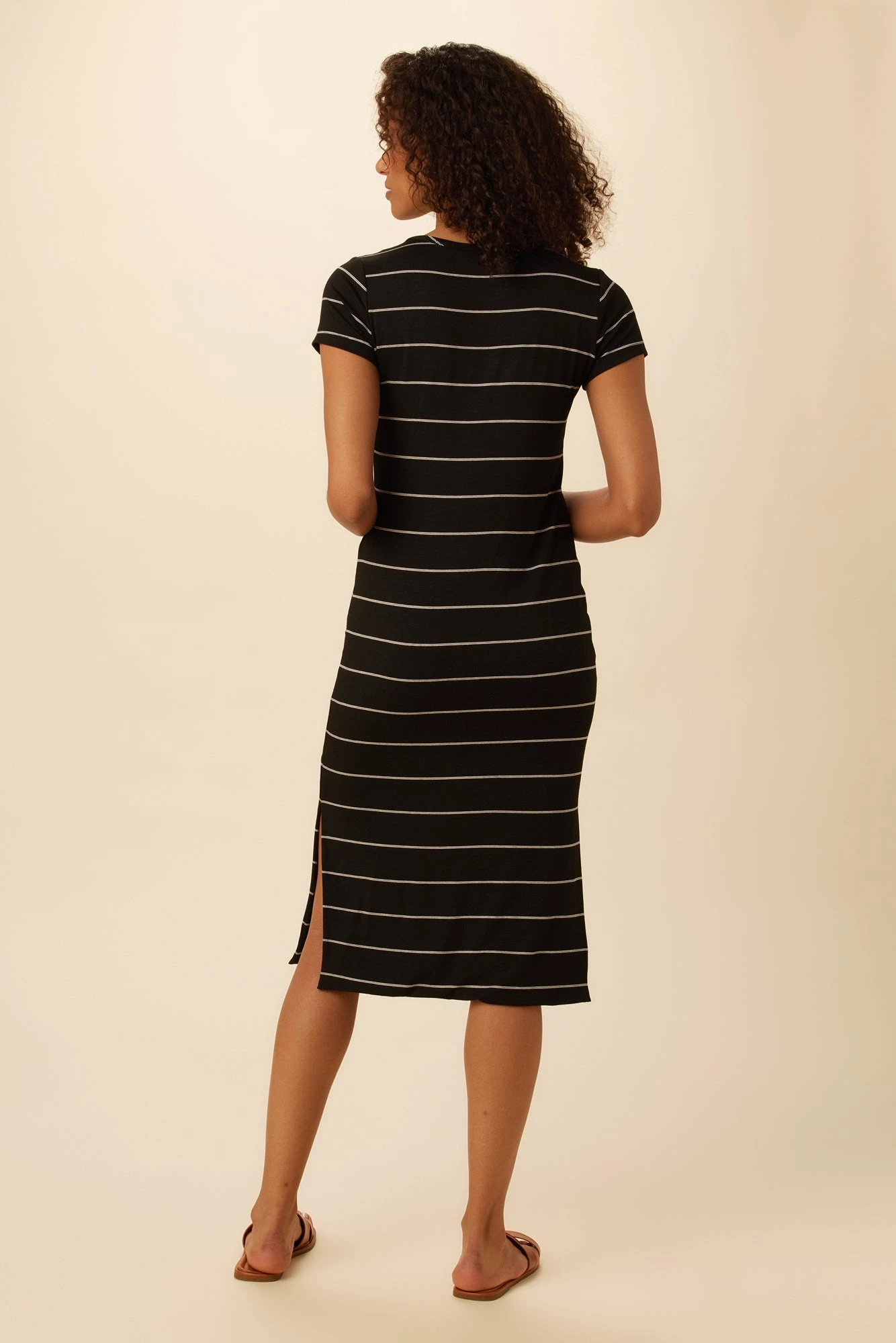 Miley Dream Knit Dress - Havana Stripe Black 5 Miley Dream Knit Dress - Havana Stripe Black - Image 3