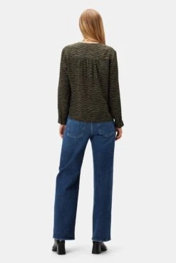 Kaya Washable Silk Blouse - Zebra Green Black -Deals Zesty Vex Store 8509 Kaya Silk Zebra Green Black 3