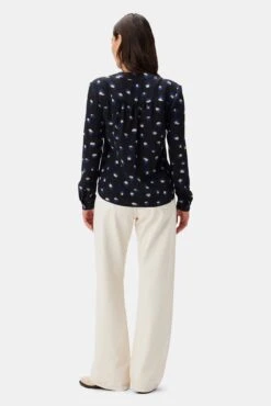 Kaya Washable Silk Blouse - Pavo -Deals Zesty Vex Store 8509 Kaya Pavo 3