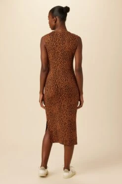 Cornelia Reverie Knit Dress - Almond Leopard Print -Deals Zesty Vex Store 9363 Cornelia Almond Leopard 3