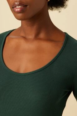 Itana Long Sleeve Dream Rib Tee - Darkest Spruce -Deals Zesty Vex Store 9456 LS Itana Darkest Spruce Rib 4