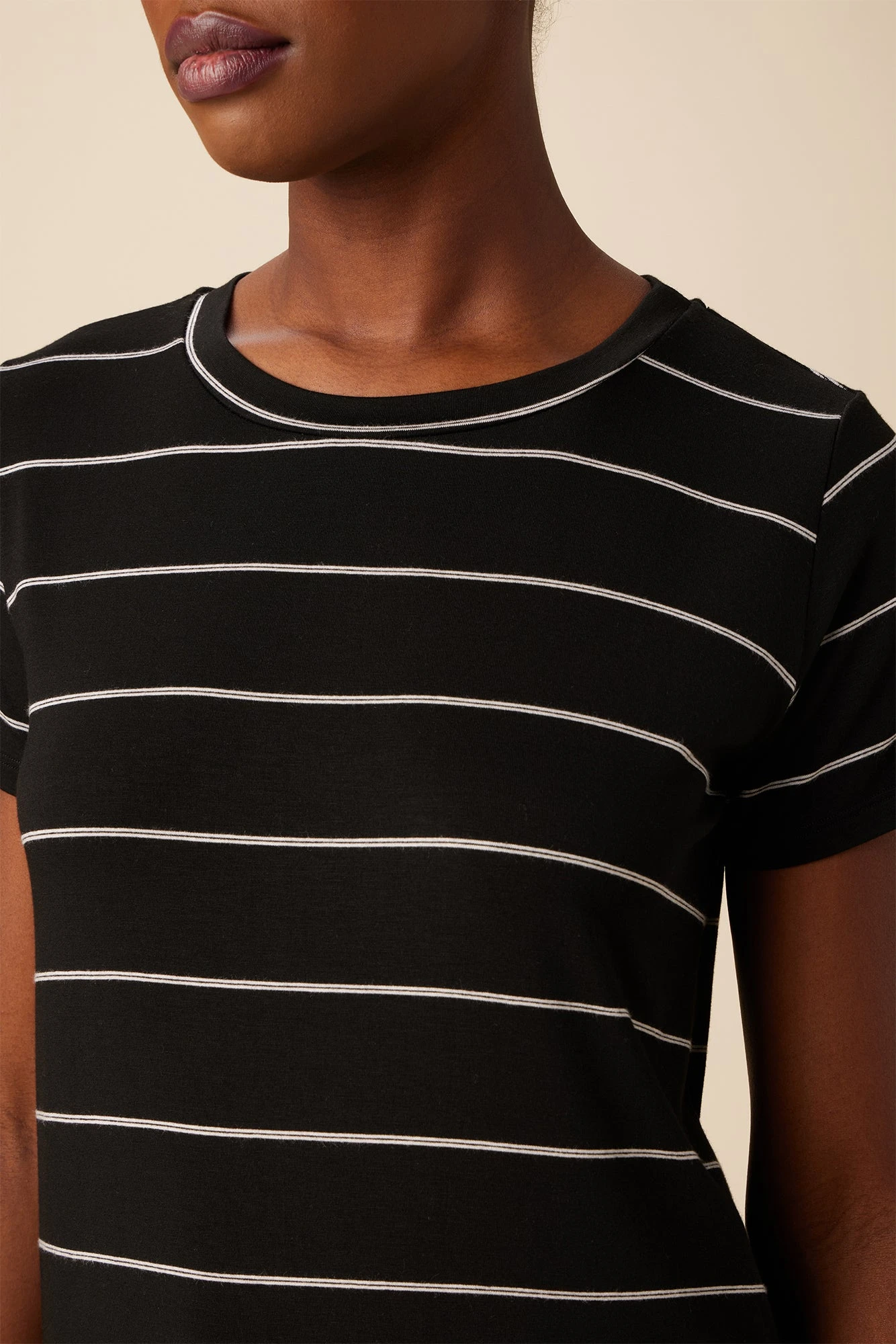 Berkeley Dream Knit Tee - Black Havana Stripe 6 Berkeley Dream Knit Tee - Black Havana Stripe - Image 4