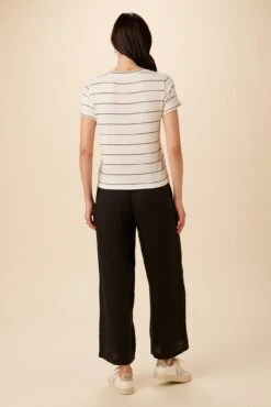 Berkeley Dream Knit Tee - White Havana Stripe -Deals Zesty Vex Store 9493 SS Berkeley Havana Stripe Natural Black 3