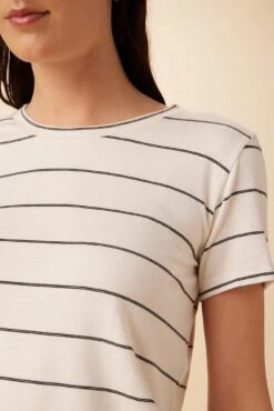 Berkeley Dream Knit Tee - White Havana Stripe -Deals Zesty Vex Store 9493 SS Berkeley Havana Stripe Natural Black 4