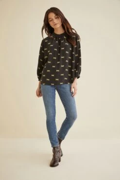 Endora Washable Silk Blouse - Jaguar