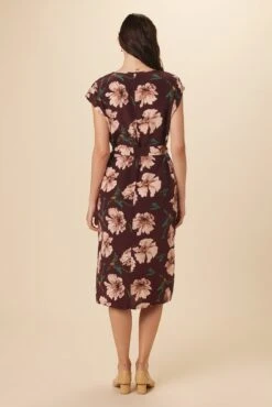 Cindra Washable Silk Midi Dress - Paysage Sepia -Deals Zesty Vex Store 9674 Cindra Paysage Sepia 3