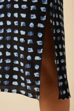 Cindra Washable Silk Midi Dress - Squared Up Black -Deals Zesty Vex Store 9674 Cindra Squared Up Black 5