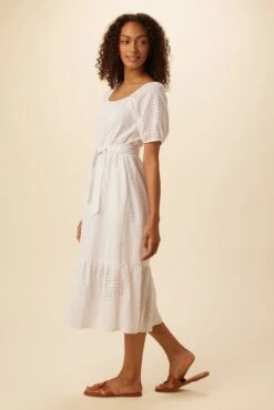 Michelle Cotton Eyelet Dress - White -Deals Zesty Vex Store 9987 Michelle Eyelet White 2