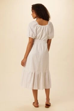 Michelle Cotton Eyelet Dress - White -Deals Zesty Vex Store 9987 Michelle Eyelet White 3